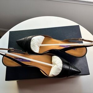 Ralph Lauren Purple Collection  Black Leather Heels